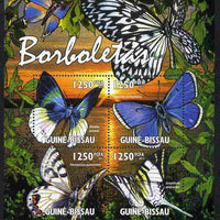 Guinea - Bissau 2011 Butterflies perf sheetlet containing 4 values unmounted mint Michel 5338-41
