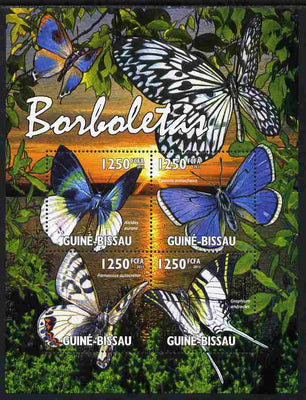 Guinea - Bissau 2011 Butterflies perf sheetlet containing 4 values unmounted mint Michel 5338-41
