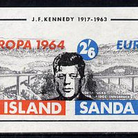 Sanda Island 1964 Europa Bridge imperf m/sheet opt'd for J F Kennedy Memorial, unmounted mint