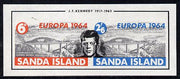 Sanda Island 1964 Europa Bridge imperf m/sheet opt'd for J F Kennedy Memorial, unmounted mint