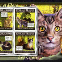 Guinea - Conakry 2011 Domestic Cats perf sheetlet containing 4 values unmounted mint