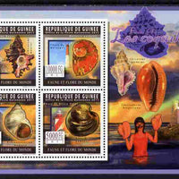 Guinea - Conakry 2011 Shells perf sheetlet containing 4 values unmounted mint