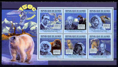 Guinea - Conakry 2011 150th Birth Anniversary of Fridtjof Nansen perf sheetlet containing 6 values unmounted mint