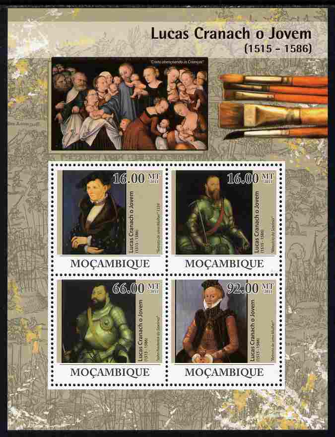 Mozambique 2011 Lucas Cranach the Younger perf sheetlet containing 4 values unmounted mint Michel 4479-82
