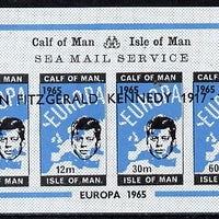 Calf of Man 1965 J F Kennedy Memorial opt'd on Europa (single portrait on each stamp) imperf m/sheet unmounted mint (Rosen CA50LS)