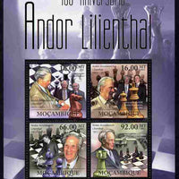 Mozambique 2011 Birth Centenary of Andor Lilienthal (chess) perf sheetlet containing 4 values unmounted mint Michel 4509-12
