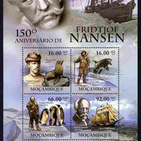 Mozambique 2011 150th Birth Anniversary of Fridtjof Nansen perf sheetlet containing 4 values unmounted mint Michel 4489-92