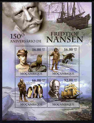 Mozambique 2011 150th Birth Anniversary of Fridtjof Nansen perf sheetlet containing 4 values unmounted mint Michel 4489-92