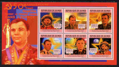 Guinea - Conakry 2011 50th Anniversary of First Man in Space perf sheetlet containing 6 values unmounted mint