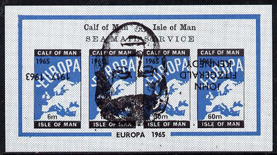 Calf of Man 1965 J F Kennedy Memorial opt'd on Europa (large portrait in centre of sheet) imperf m/sheet with opt inverted (Rosen CA57LSvar) unmounted mint
