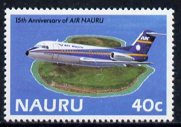 Nauru 1985 15th Anniversary of Air Nauru 40c (Fokker F28) unmounted mint SG 320