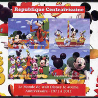 Central African Republic 2011 The World of Walt Disney #2 imperf sheetlet containing 4 values unmounted mint. Note this item is privately produced and is offered purely on its thematic appeal, it has no postal validity