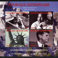 Central African Republic 2011 Celebrities of the 20th Century perf sheetlet containing 4 values unmounted mint. Note this item is privately produced and is offered purely on its thematic appeal, it has no postal validity