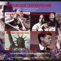 Central African Republic 2011 Celebrities of the 20th Century imperf sheetlet containing 4 values unmounted mint. Note this item is privately produced and is offered purely on its thematic appeal, it has no postal validity
