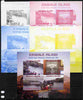 Easdale 2011 World Stone Skimming Championships sheetlet containing 4 values - the set of 5 imperf progressive proofs comprising the 4 individual colours plus all 4-colour composite, unmounted mint