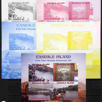 Easdale 2011 World Stone Skimming Championships sheetlet containing 4 values - the set of 5 imperf progressive proofs comprising the 4 individual colours plus all 4-colour composite, unmounted mint