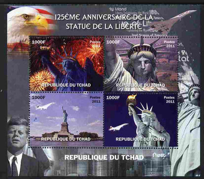 Chad 2011 Statue of Liberty perf sheetlet containing 4 values unmounted mint. Note this item is privately produced and is offered purely on its thematic appeal