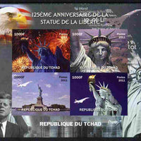 Chad 2011 Statue of Liberty imperf sheetlet containing 4 values unmounted mint. Note this item is privately produced and is offered purely on its thematic appeal