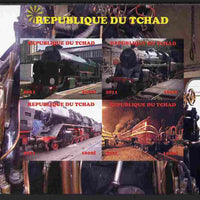 Chad 2011 Steam Locomotives #1 imperf sheetlet containing 4 values unmounted mint. Note this item is privately produced and is offered purely on its thematic appeal