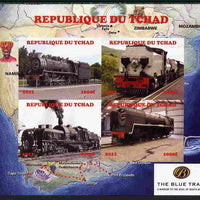 Chad 2011 Steam Locomotives #2 imperf sheetlet containing 4 values unmounted mint. Note this item is privately produced and is offered purely on its thematic appeal