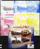 Chad 2011 Steam Locomotives #2 sheetlet containing 4 values - the set of 5 imperf progressive proofs comprising the 4 individual colours plus all 4-colour composite, unmounted mint.