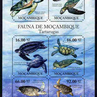 Mozambique 2011 Turtles perf sheetlet containing 6 octagonal shaped values unmounted mint