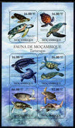 Mozambique 2011 Turtles perf sheetlet containing 6 octagonal shaped values unmounted mint