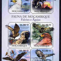 Mozambique 2011 Hawks & Eagles perf sheetlet containing 6 octagonal shaped values unmounted mint