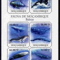 Mozambique 2011 Whales perf sheetlet containing 6 octagonal shaped values unmounted mint