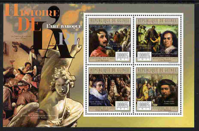 Guinea - Conakry 2011 History of Art - Baroque Art perf sheetlet containing 4 values unmounted mint