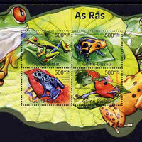 Guinea - Bissau 2011 Frogs special shaped perf sheetlet containing 4 values unmounted mint