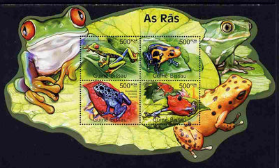 Guinea - Bissau 2011 Frogs special shaped perf sheetlet containing 4 values unmounted mint