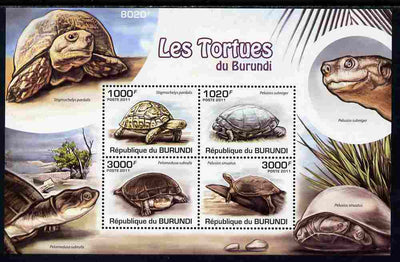 Burundi 2011 Turtles perf sheetlet containing 4 values unmounted mint