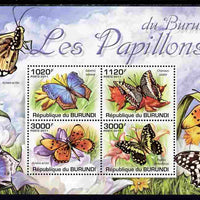 Burundi 2011 Butterflis perf sheetlet containing 4 values unmounted mint