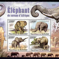 Burundi 2011 Elephants perf sheetlet containing 4 values unmounted mint