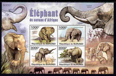 Burundi 2011 Elephants perf sheetlet containing 4 values unmounted mint
