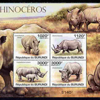 Burundi 2011 Rhinos perf sheetlet containing 4 values unmounted mint