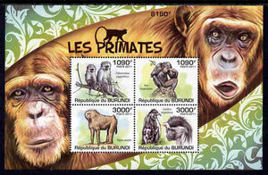 Burundi 2011 Primates perf sheetlet containing 4 values unmounted mint