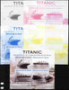 Benin 2011 Titanic #1 sheetlet containing 4 values - the set of 5 imperf progressive proofs comprising the 4 individual colours plus all 4-colour composite, unmounted mint