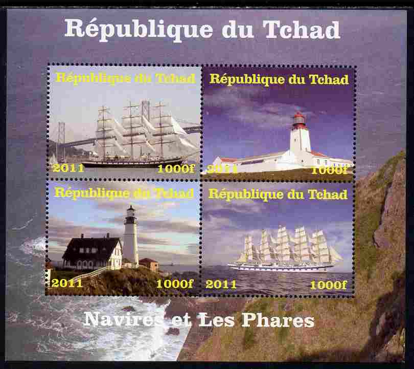 Chad 2011 Ships & Lighthouses perf sheetlet containing 4 values unmounted mint. Note this item is privately produced and is offered purely on its thematic appeal