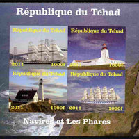 Chad 2011 Ships & Lighthouses imperf sheetlet containing 4 values unmounted mint. Note this item is privately produced and is offered purely on its thematic appeal