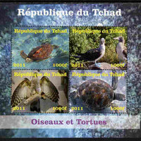 Chad 2011 Birds & Turtles perf sheetlet containing 4 values unmounted mint. Note this item is privately produced and is offered purely on its thematic appeal