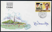 St Vincent - Grenadines 1984 Cricketers #1 D Underwood 30c se-tenant pair (SG 297a) on illustrated cover with first day cancel signed by Underwood