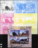 Mali 2011 Trains of Africa sheetlet containing 4 values - the set of 5 imperf progressive proofs comprising the 4 individual colours plus all 4-colour composite, unmounted mint