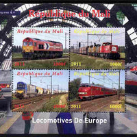 Mali 2011 Trains of Europe perf sheetlet containing 4 values unmounted mint. Note this item is privately produced and is offered purely on its thematic appeal