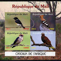 Mali 2011 Birds of Africa imperf sheetlet containing 4 values unmounted mint. Note this item is privately produced and is offered purely on its thematic appeal, it has no postal validity