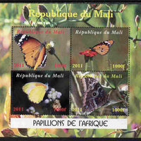 Mali 2011 Butterflies of Africa perf sheetlet containing 4 values unmounted mint. Note this item is privately produced and is offered purely on its thematic appeal