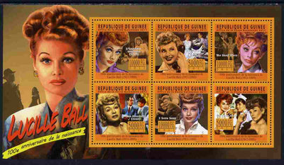Guinea - Conakry 2011 Birth Centenary of Lucille Ball perf sheetlet containing 6 values unmounted mint Michel 8404-09