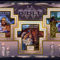 Guinea - Conakry 2011 The Bible #4 perf sheetlet containing 3 Cross shaped values unmounted mint Michel 8502-04