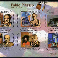 Mozambique 2011 Paintings by Pablo Picasso perf sheetlet containing six octagonal shaped values unmounted mint